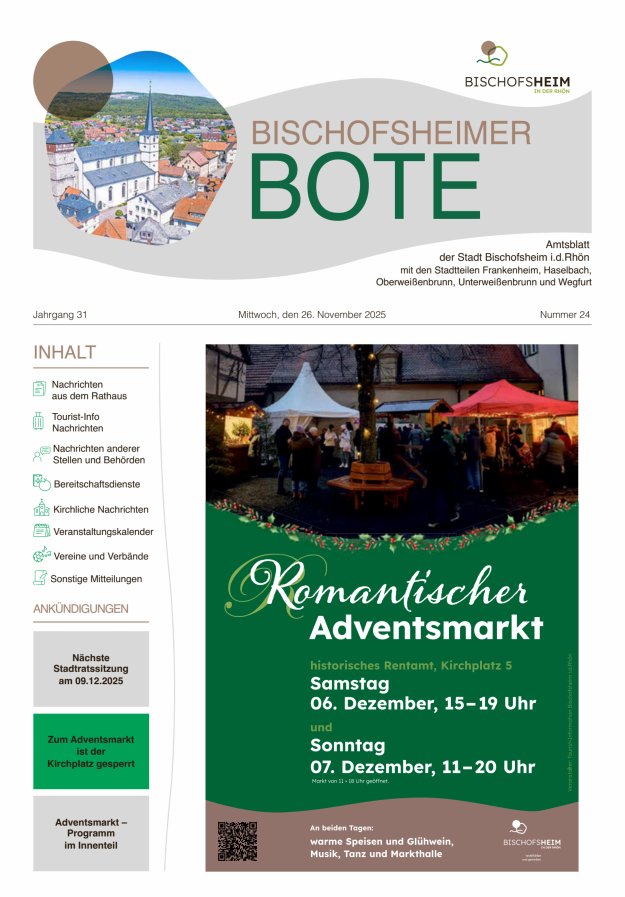 Bischofsheimer Bote Titelblatt 24/2025