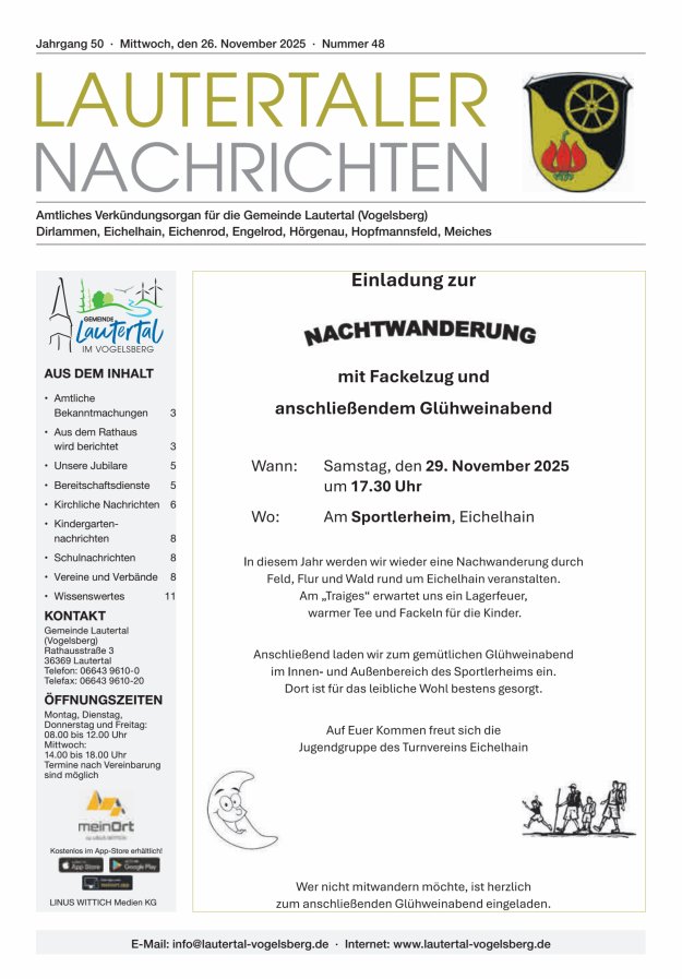Lautertaler Nachrichten Titelblatt 48/2025
