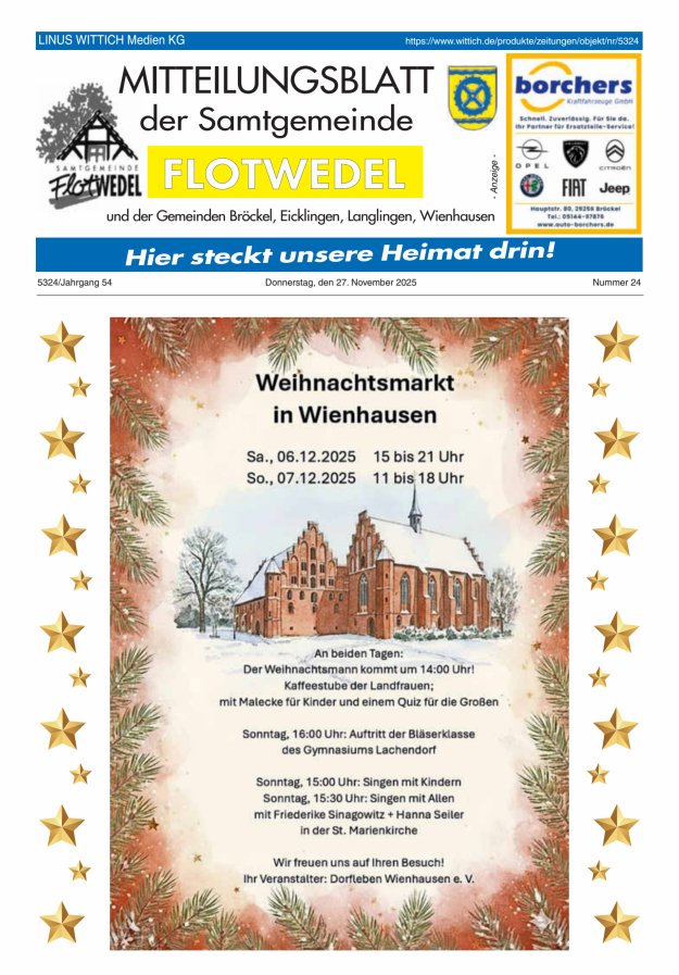 Mitteilungsblatt der Samtgemeinde Flotwedel Titelblatt 24/2025