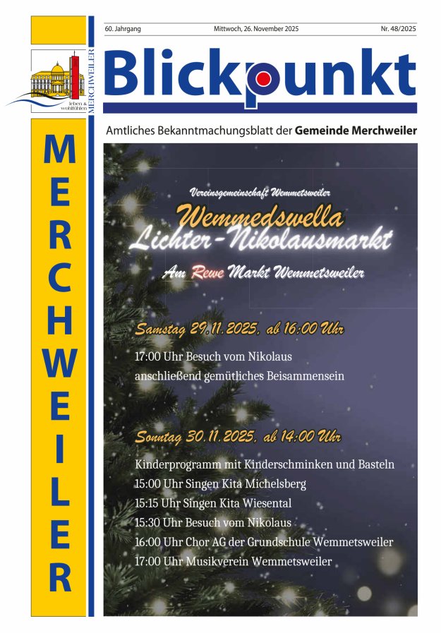 Blickpunkt Merchweiler Titelblatt 48/2025