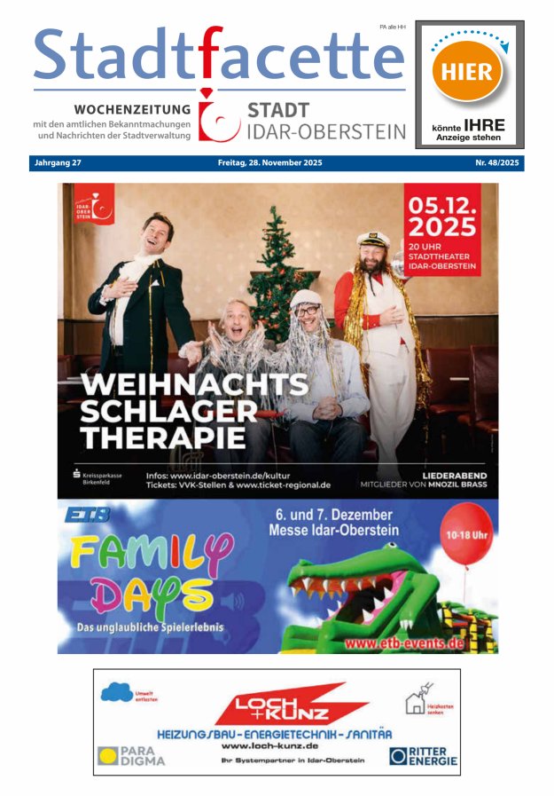 Stadtfacette Idar-Oberstein Titelblatt 48/2025