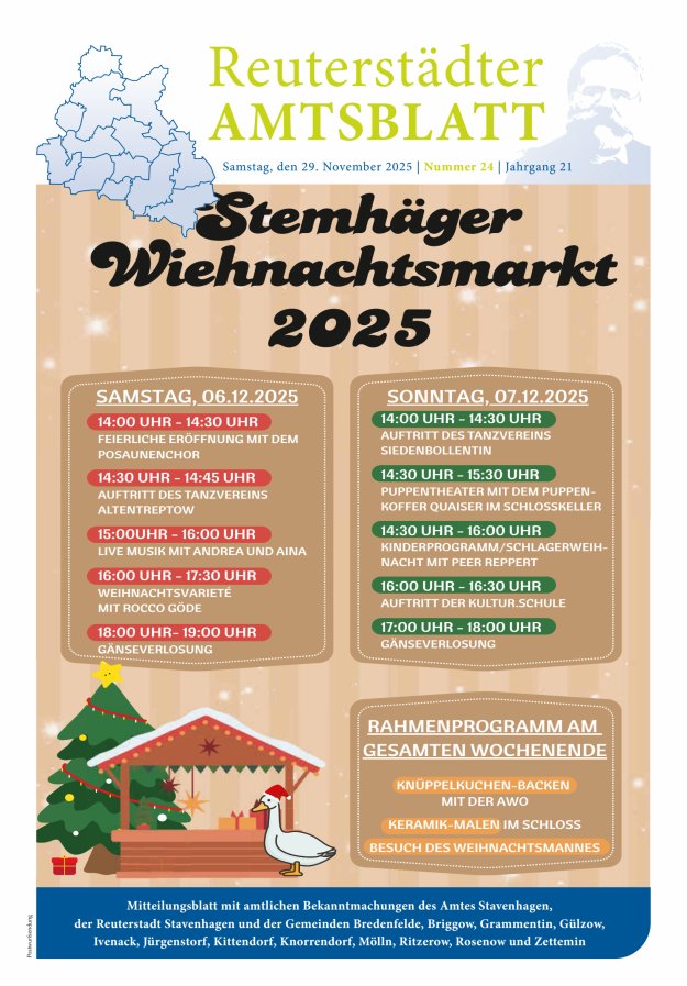Reuterstädter Amtsblatt Titelblatt 24/2025