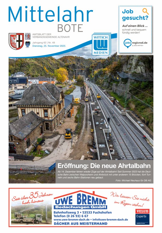 Mittelahr Bote Titelblatt 48/2025