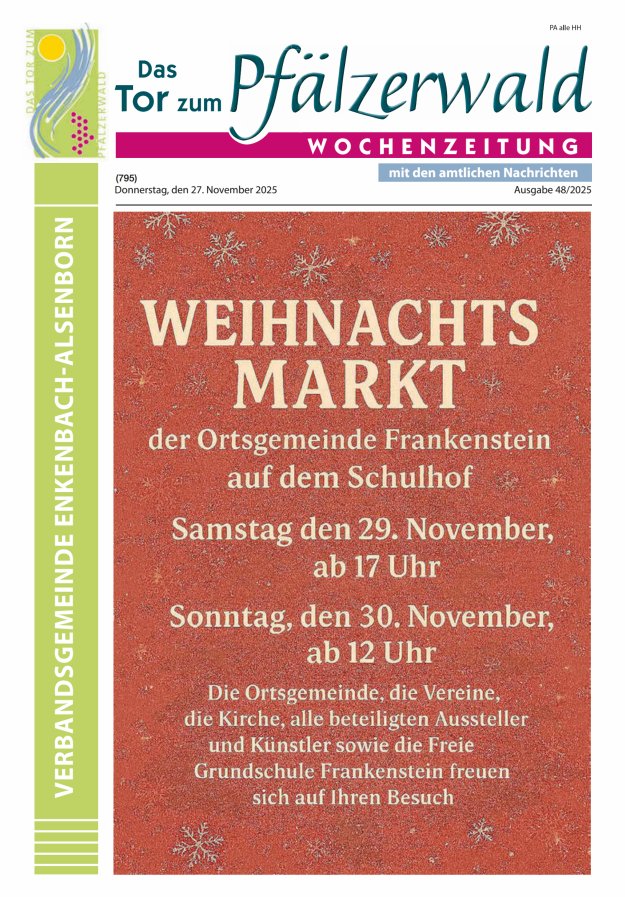 Das Tor zum Pfälzer Wald - VG Enkenbach-Alsenborn Titelblatt 48/2025