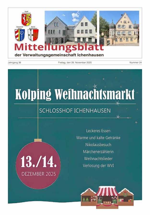 Mitteilungsblatt der Verwaltungsgemeinschaft Ichenhausen Titelblatt 24/2025