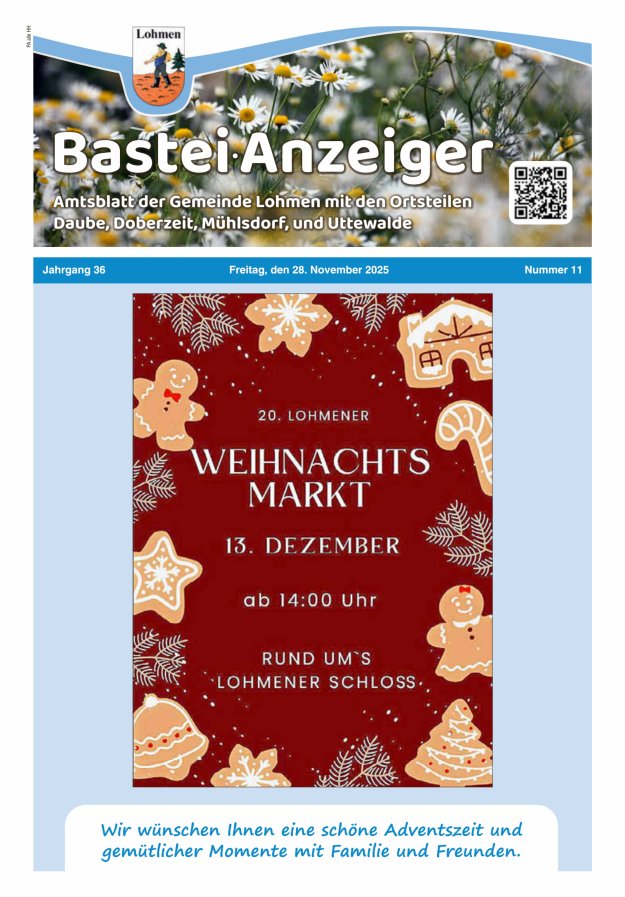 Bastei-Anzeiger - Amtsblatt der Gemeinde Lohmen mit den Ortsteilen Titelblatt 11/2025
