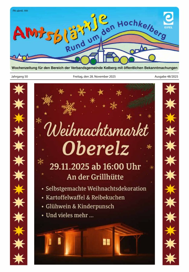 Amtsblättje - Rund um den Hochkelberg Titelblatt 48/2025