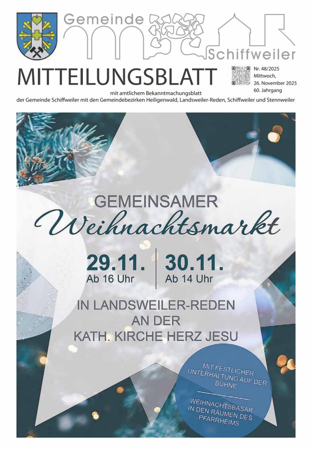 Mitteilungsblatt Schiffweiler Titelblatt 48/2025