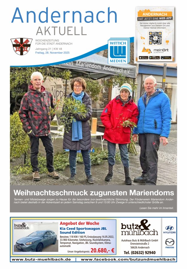 Andernach aktuell Titelblatt 48/2025