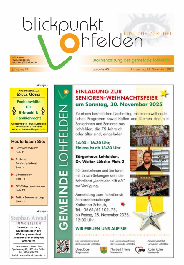 Blickpunkt Lohfelden Titelblatt 48/2025