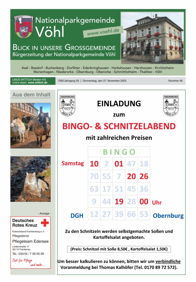 Blick in unsere Grossgemeinde Titelblatt 48/2025