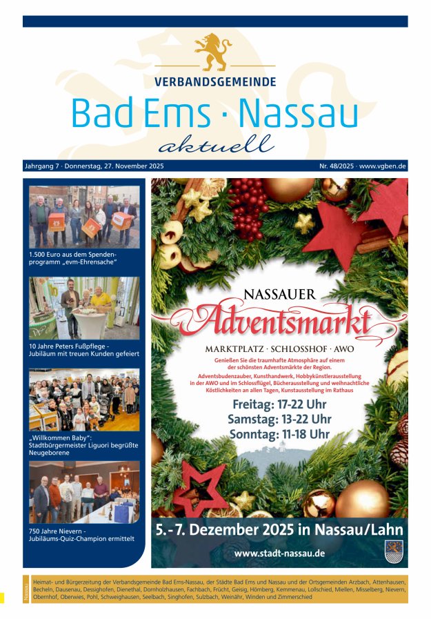 Bad Ems-Nassau aktuell Ausgabe Nassau Titelblatt 48/2025