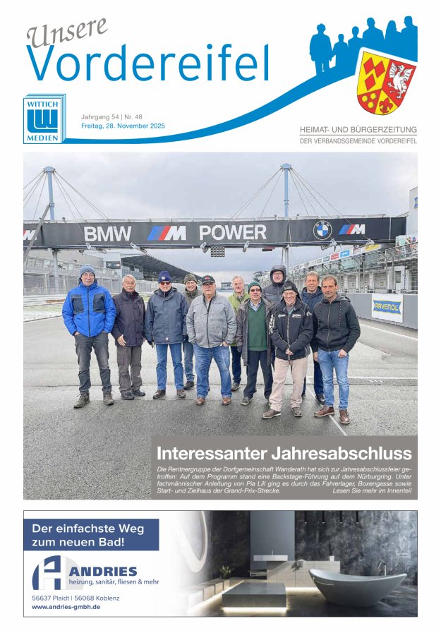 Mitteilungsblatt Vordereifel - Heimat- u Bürgerzeitung der VG Vordereifel Titelblatt 48/2025