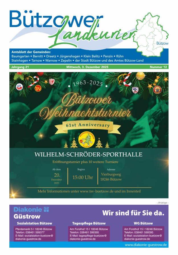 Bützower Landkurier Titelblatt 12/2025