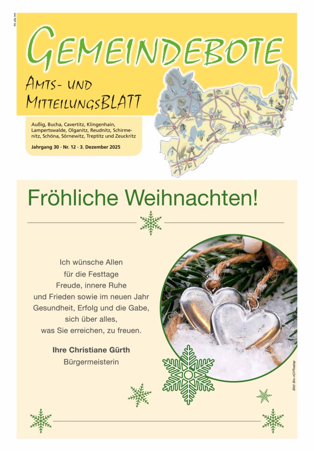 Gemeindebote - Amts- und Mitteilungsblatt Titelblatt 12/2025