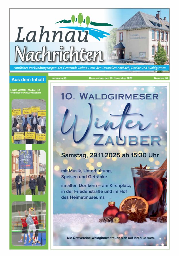 Lahnau Nachrichten Titelblatt 48/2025