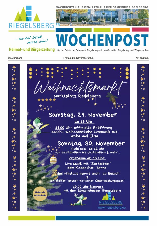 Riegelsberger Wochenpost Titelblatt 48/2025