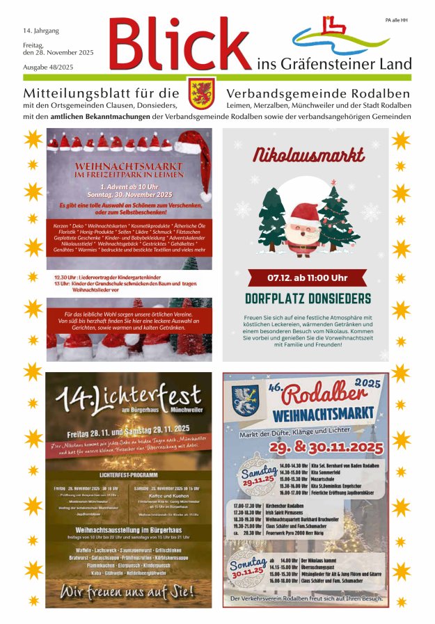 Blick ins Gräfensteiner Land VG Rodalben Titelblatt 48/2025