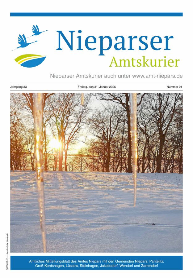 Nieparser Amtskurier Titelblatt 01/2025