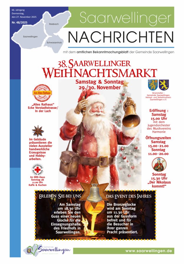 Saarwellinger Nachrichten Titelblatt 48/2025