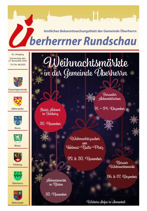 Überherrner Rundschau Titelblatt 48/2025