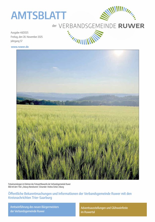 Amtsblatt VG Ruwer Titelblatt 48/2025