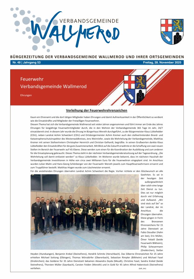 Wir über uns - Verbandsgemeinde Wallmerod Titelblatt 48/2025