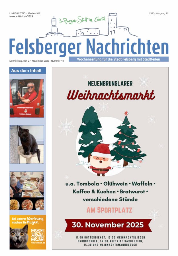 Felsberger Nachrichten Titelblatt 48/2025