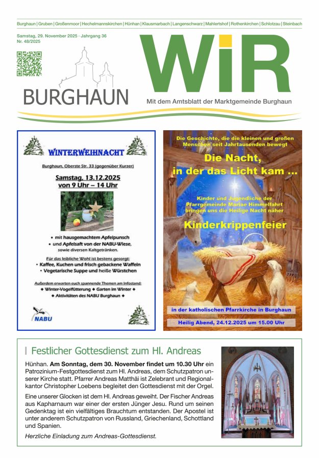 WIR - mit Amtsblatt der Marktgemeinde Burghaun Titelblatt 48/2025