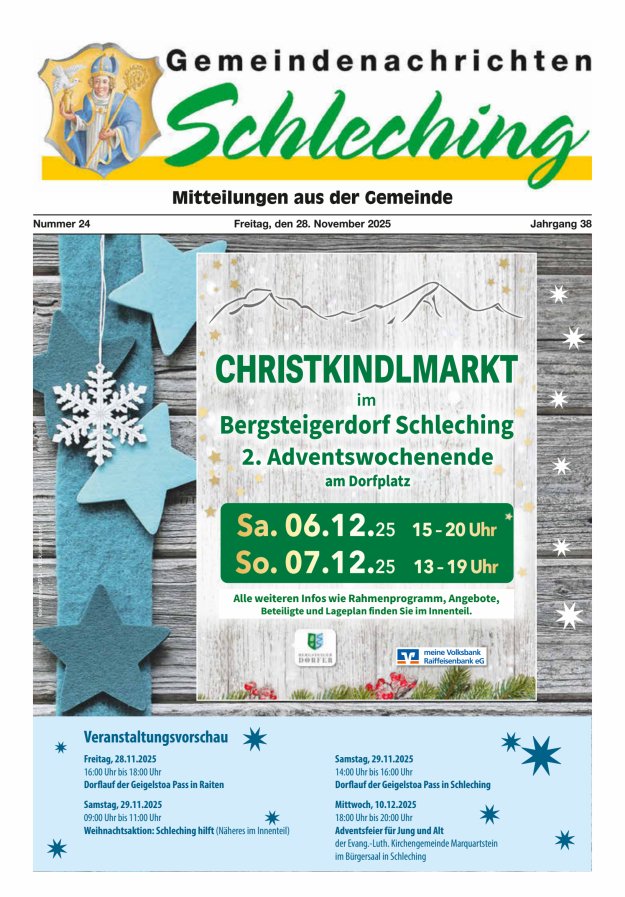 Gemeindenachrichten Schleching Titelblatt 24/2025