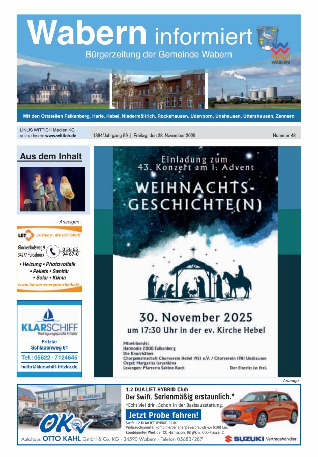 Wabern informiert Titelblatt 48/2025