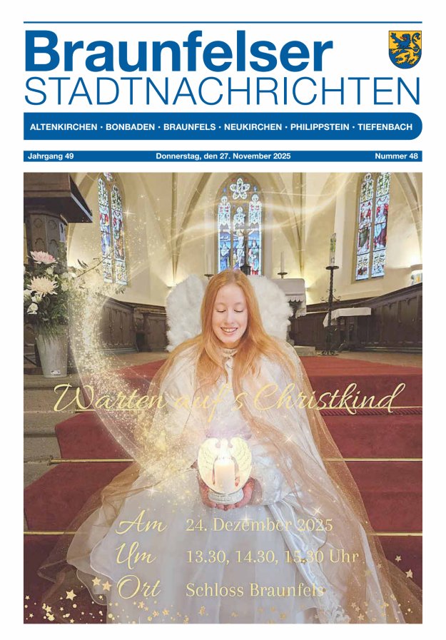 Braunfelser Stadtnachrichten Titelblatt 48/2025