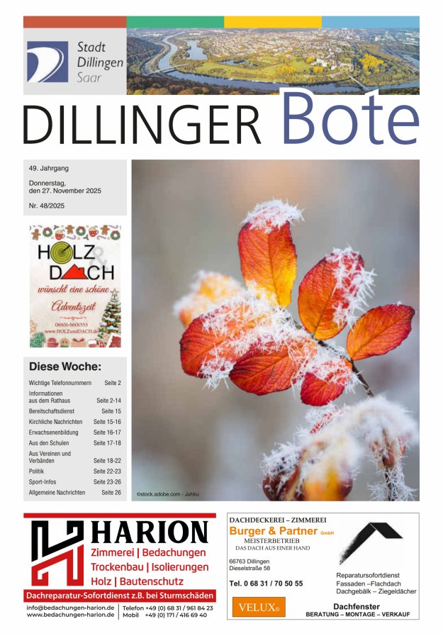 Dillinger Bote Titelblatt 48/2025