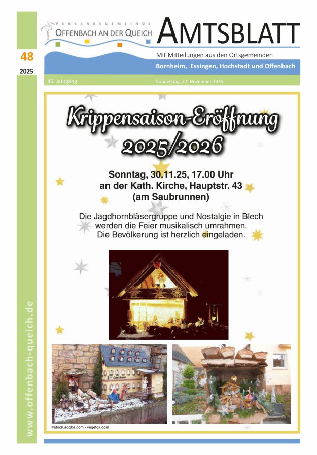 Amtsblatt VG Offenbach an der Queich Titelblatt 48/2025