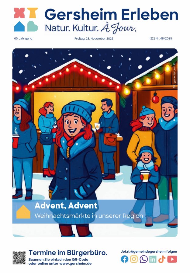 Bekanntmachungsblatt der Gemeinde Gersheim Titelblatt 48/2025