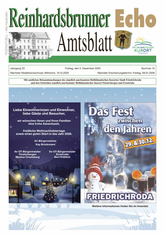 Reinhardsbrunner Echo Titelblatt 12/2025