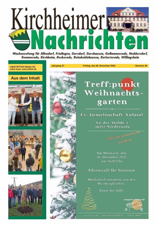 Kirchheimer Nachrichten Titelblatt 48/2025