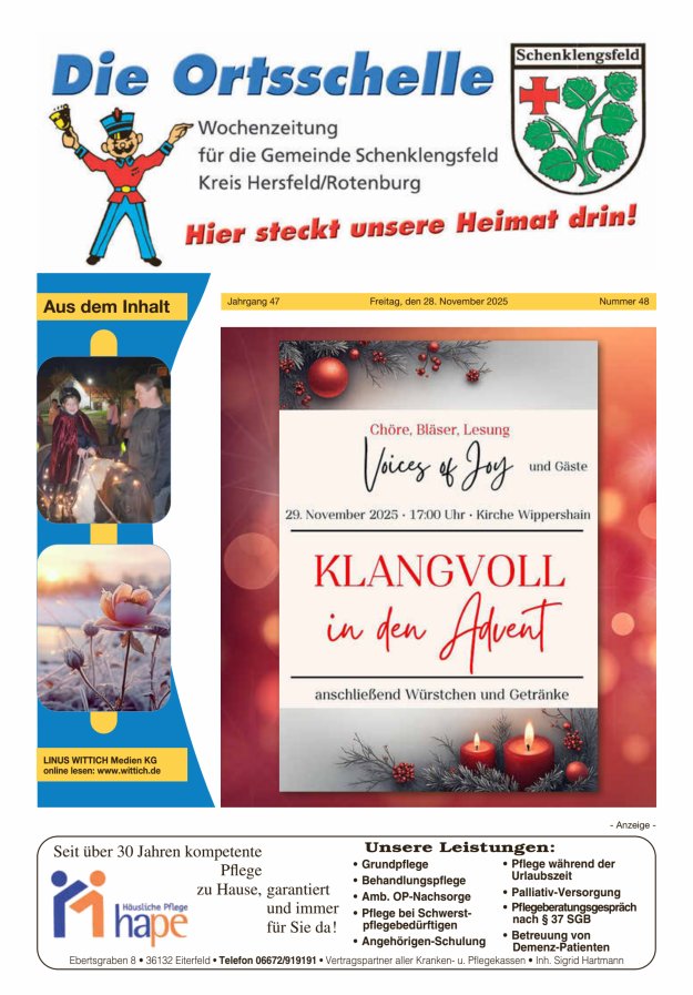 Die Ortsschelle Titelblatt 48/2025