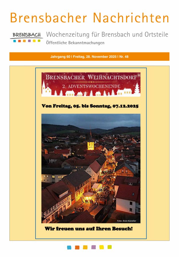 Brensbacher Nachrichten Titelblatt 48/2025