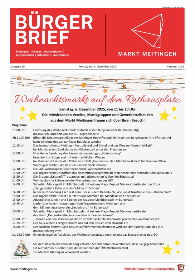 Meitinger Bürgerbrief Titelblatt 1031/2025