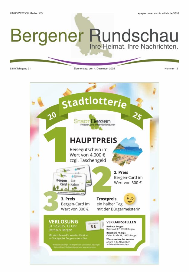 Bergener Rundschau Titelblatt 12/2025