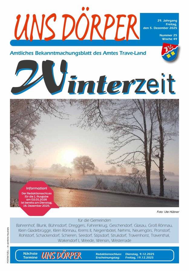 Uns Dörper Titelblatt 25/2025