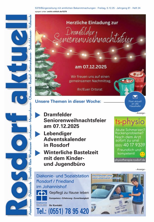 Rosdorf aktuell Titelblatt 24/2025