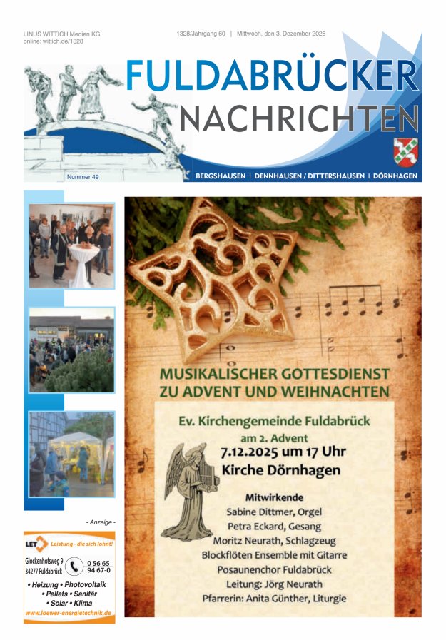Fuldabrücker Nachrichten Titelblatt 49/2025