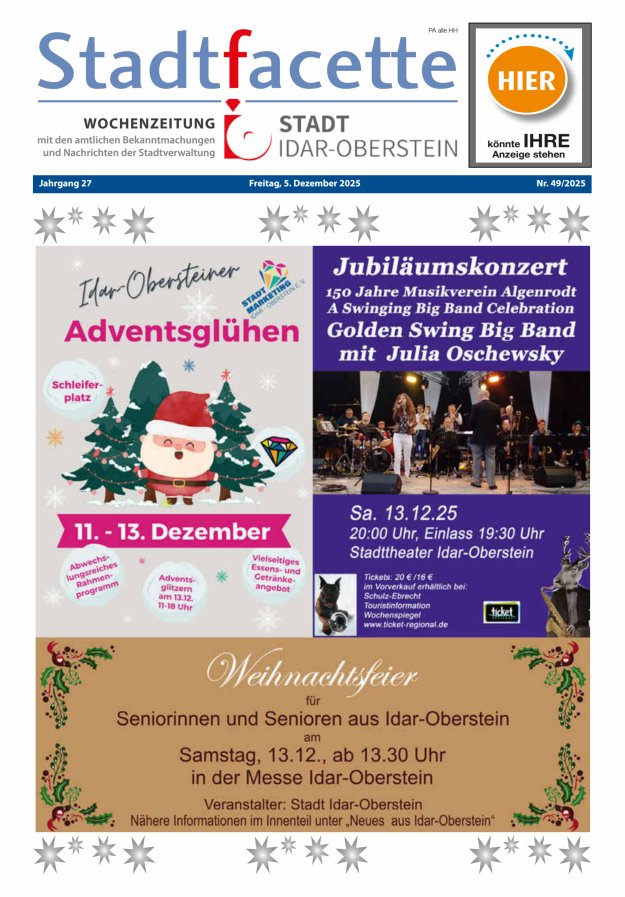 Stadtfacette Idar-Oberstein Titelblatt 49/2025