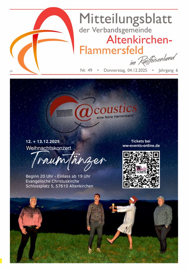 Mitteilungsblatt Verbandsgemeinde Altenkirchen-Flammersfeld Ausg Flammersfeld Titelblatt 49/2025