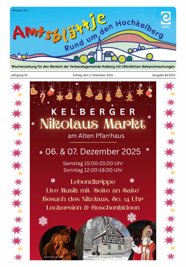 Amtsblättje - Rund um den Hochkelberg Titelblatt 49/2025