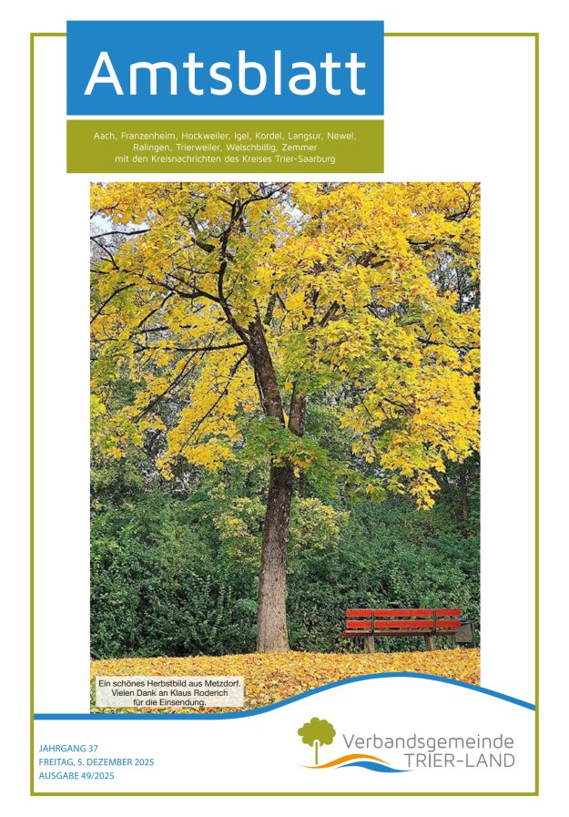 Amtsblatt VG Trier-Land Titelblatt 49/2025