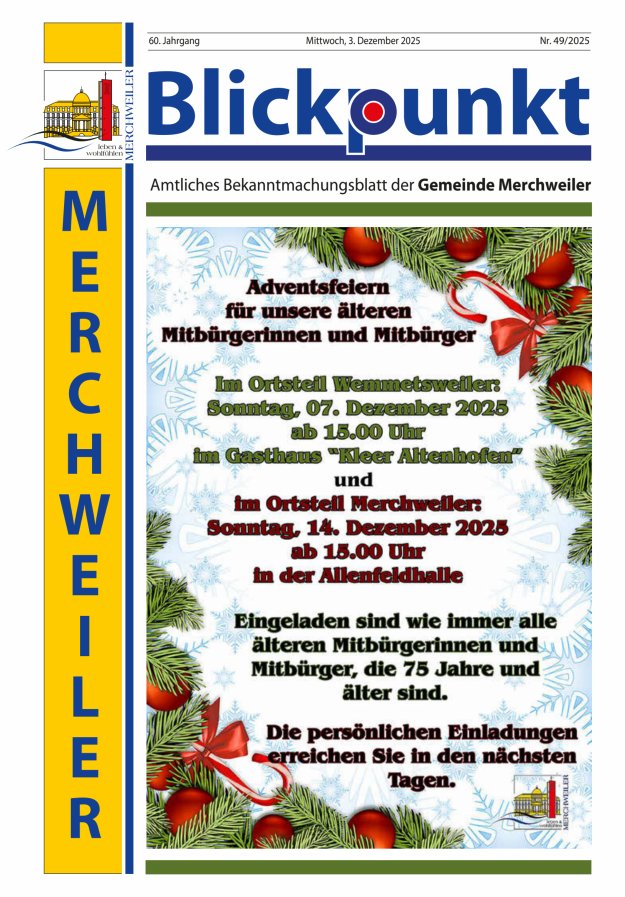 Blickpunkt Merchweiler Titelblatt 49/2025