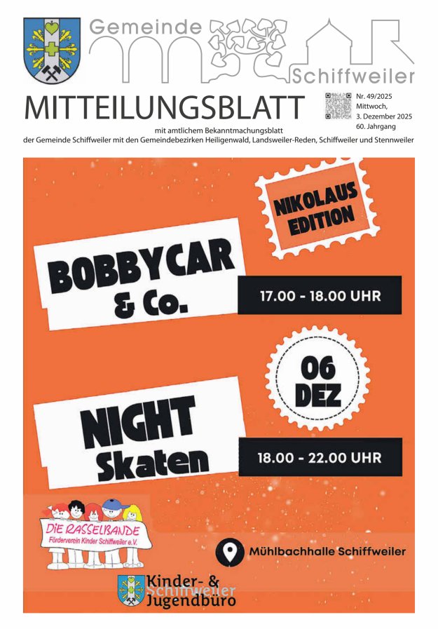 Mitteilungsblatt Schiffweiler Titelblatt 49/2025